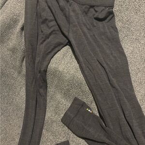 Smartwool Charcoal Leggings with Colorful Trim